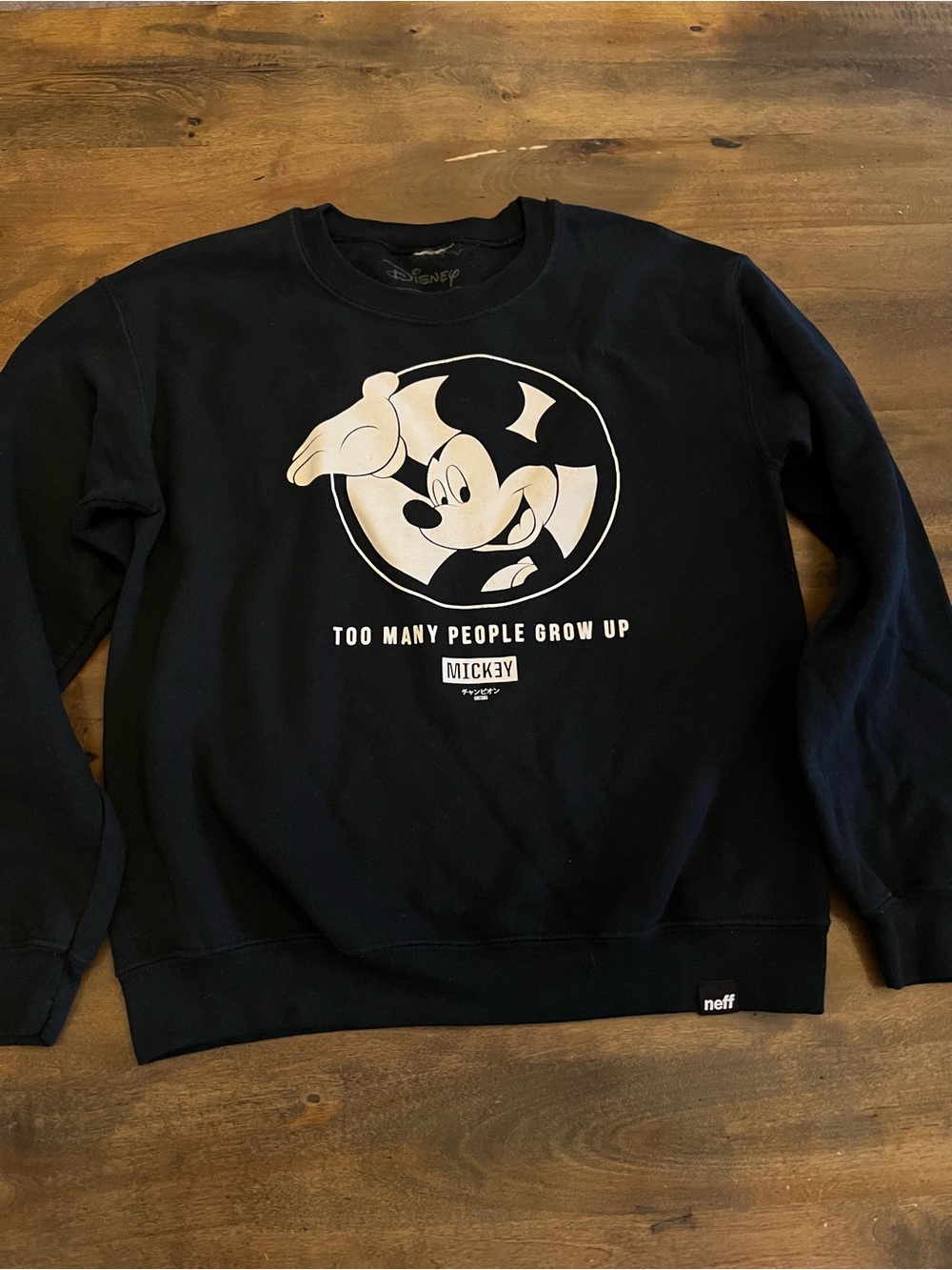 Disney x Neff Mickey Mouse Too Many People Grow Up Sweatshirt S